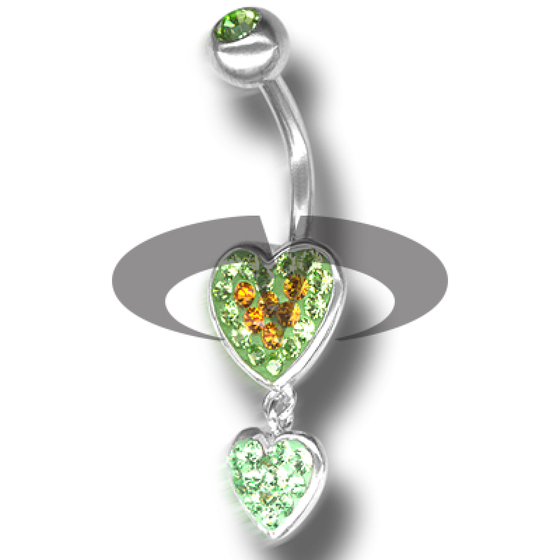 Crystal Double Heart Dangling Bananabell 03
