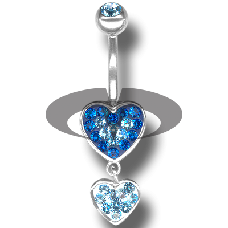 Crystal Double Heart Dangling Bananabell 06