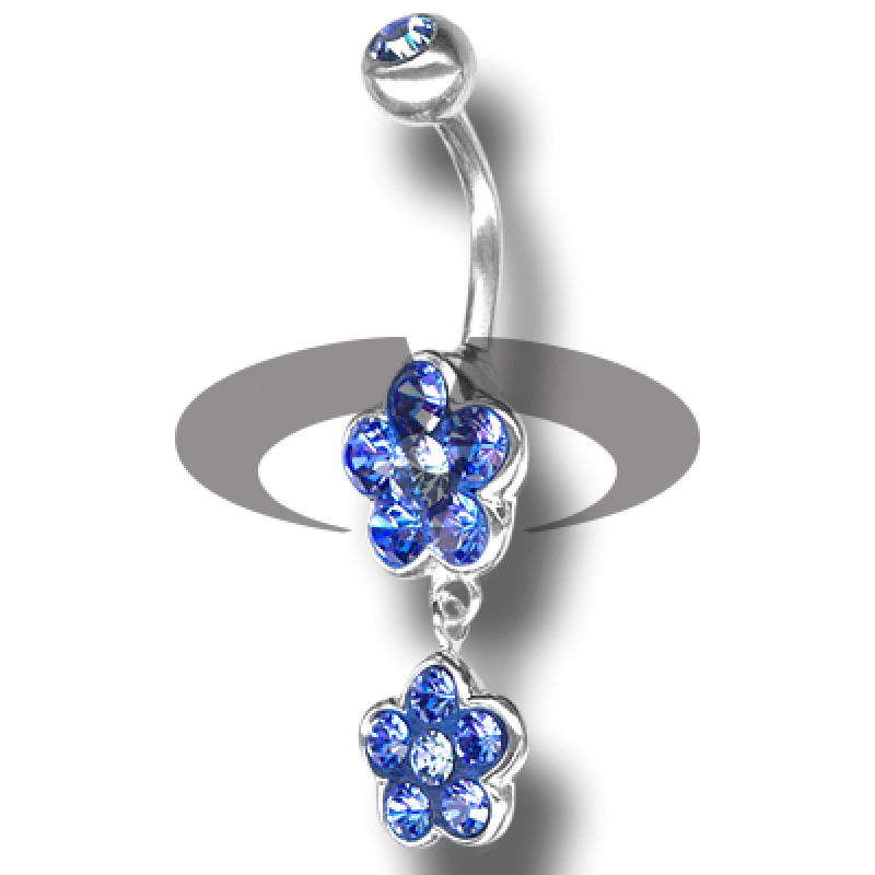 Crystal Double Flower  Dangling  01