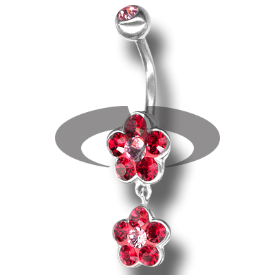 Crystal Double Flower  Dangling  02