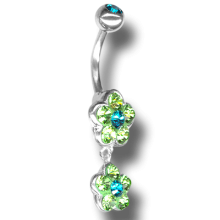 Crystal Double Flower Dangling  06