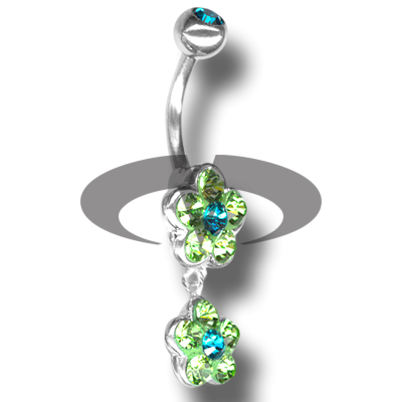 Crystal Double Flower Dangling  06