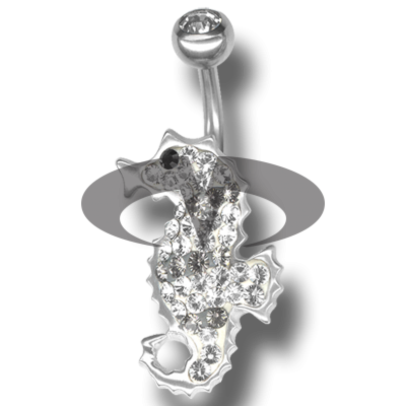 Crystal Seahorse Titanium 01