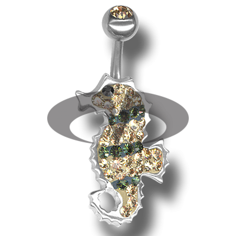 Crystal Seahorse Titanium 04