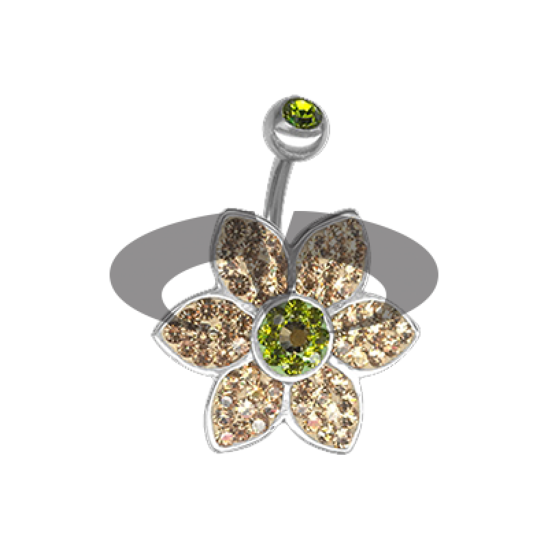 Crystal Jasmine Flower Titanium  03