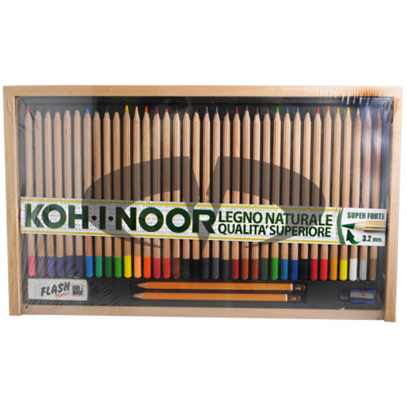 Koh-I-Noor Set Matite Colorate Legno Naturale Qualità Superiore