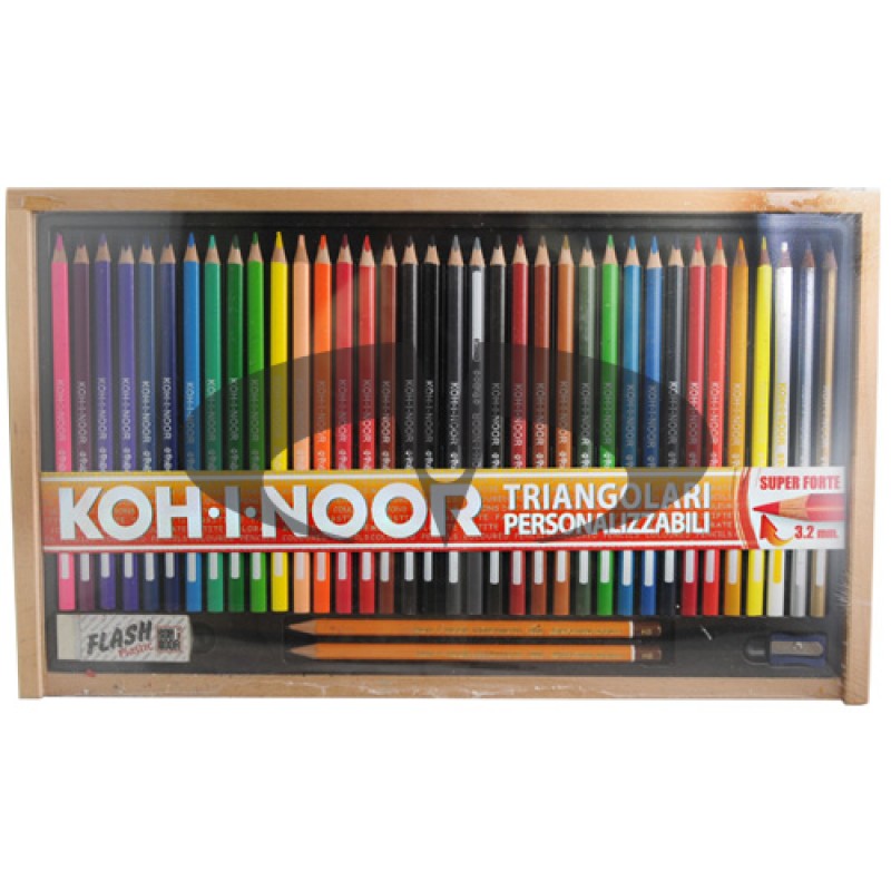 Koh-I-Noor Set Matite Colorate Triangolari Personalizzabili