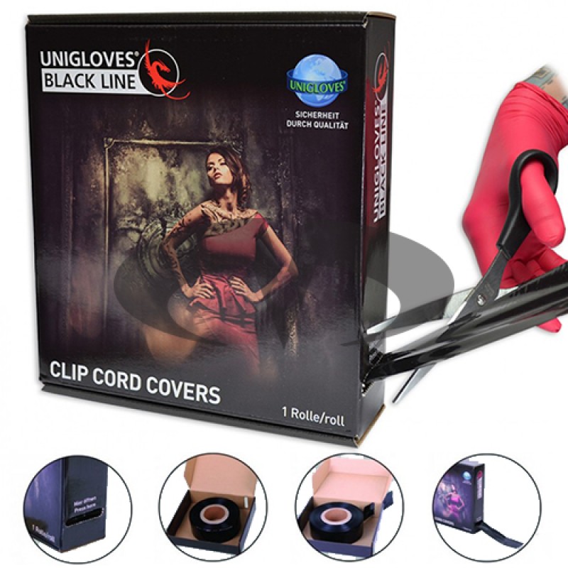 Black Clip Cord Covers Roll 365mt