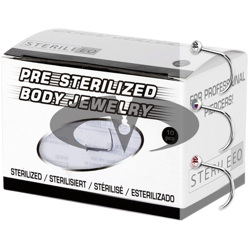 Pre-Sterilized Titanium Nose Stud with Swarovski