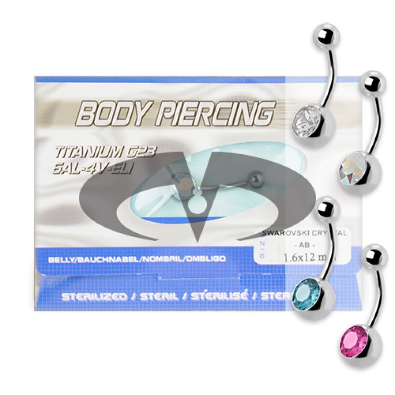 Bananabell in Titanio con Cristalli Sterile