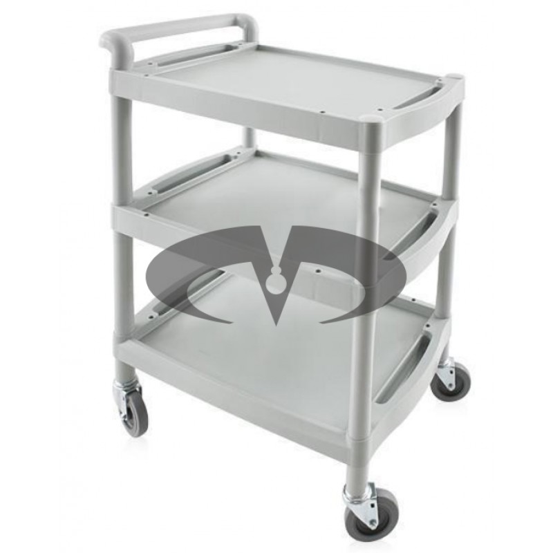 Chariot à roulettes et trois étagères