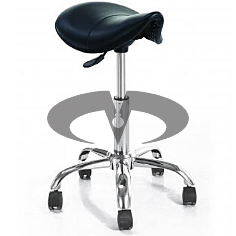 Sgabello Pony base cromata con 5 ruote