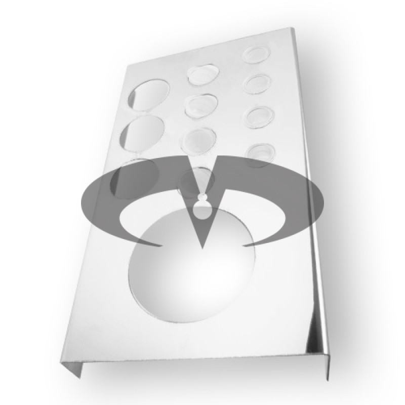 Porta tappini in acciaio con porta bicchieri