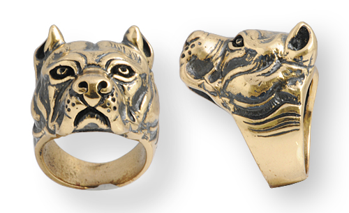 anello in bronzo biker dog