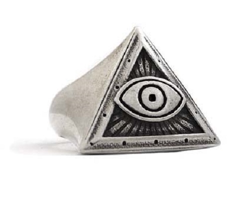Silver Pinkie Ring whit Egypt Eye Tattoo Style El Rana